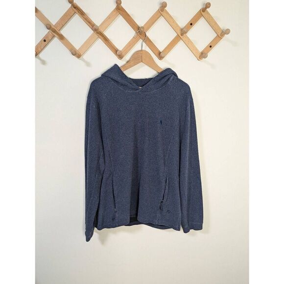 7 Diamonds Navy Blue Textured Pullover Hoodie Sweatshirt - Size L - Picture 1 of 8